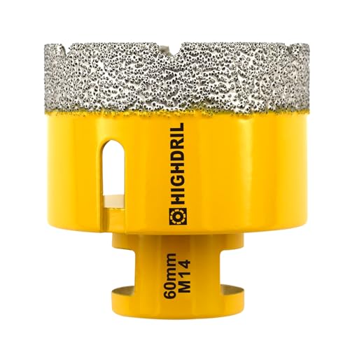 HIGHDRIL Diamant Bohrkrone - 60mm Lochsäge Fliesen M14 Gewinde für Porzellan Fliese Keramik Granit Marmor Trockenbohren Fliesen Diamantbohrer HIGHDRIL Diamant Bohrkrone - 60mm Lochsäge Fliesen M14 Gewinde für Porzellan Fliese Keramik Granit Marmor Trockenbohren Fliesen Diamantbohrer von HIGHDRIL