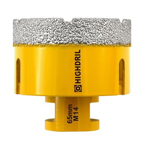 HIGHDRIL Diamant Bohrkrone - 65mm Lochsäge Fliesen M14 Gewinde für Porzellan Fliese Keramik Granit Marmor Trockenbohren Fliesen Diamantbohrer HIGHDRIL Diamant Bohrkrone - 65mm Lochsäge Fliesen M14 Gewinde für Porzellan Fliese Keramik Granit Marmor Trockenbohren Fliesen Diamantbohrer von HIGHDRIL