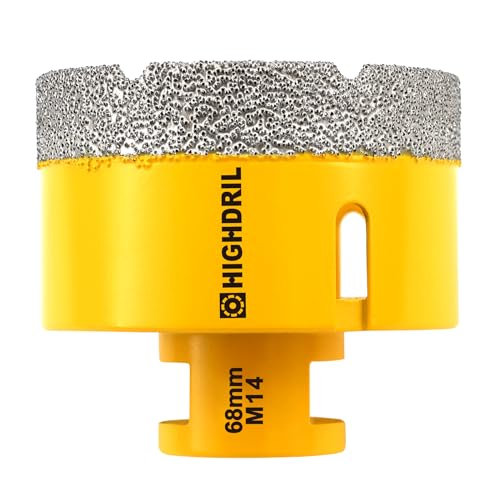HIGHDRIL Diamant Bohrkrone - 68mm Lochsäge Fliesen M14 Gewinde für Porzellan Fliese Keramik Granit Marmor Trockenbohren Fliesen Diamantbohrer HIGHDRIL Diamant Bohrkrone - 68mm Lochsäge Fliesen M14 Gewinde für Porzellan Fliese Keramik Granit Marmor Trockenbohren Fliesen Diamantbohrer von HIGHDRIL