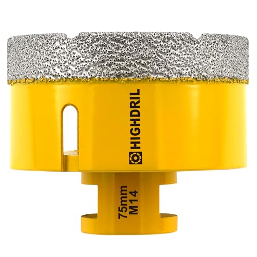 HIGHDRIL Diamant Bohrkrone - 75mm Lochsäge Fliesen M14 Gewinde für Porzellan Fliese Keramik Granit Marmor Trockenbohren Fliesen Diamantbohrer HIGHDRIL Diamant Bohrkrone - 75mm Lochsäge Fliesen M14 Gewinde für Porzellan Fliese Keramik Granit Marmor Trockenbohren Fliesen Diamantbohrer von HIGHDRIL