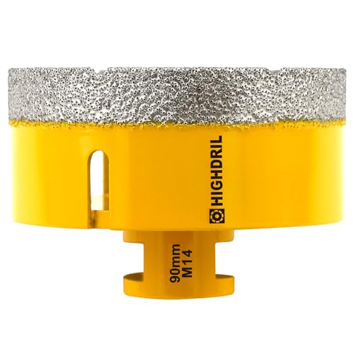 HIGHDRIL Diamant Bohrkrone - 90mm Lochsäge Fliesen M14 Gewinde für Porzellan Fliese Keramik Granit Marmor Trockenbohren Fliesen Diamantbohrer HIGHDRIL Diamant Bohrkrone - 90mm Lochsäge Fliesen M14 Gewinde für Porzellan Fliese Keramik Granit Marmor Trockenbohren Fliesen Diamantbohrer von HIGHDRIL