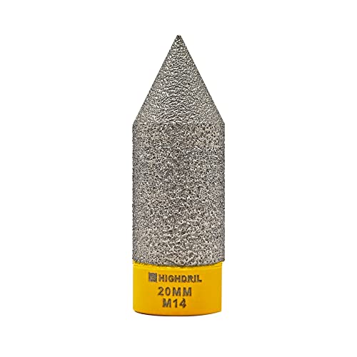 HIGHDRIL Diamant Fasenfräser - Diamant Senkfräser mit M14-Gewinde für 20mm(4/5") Lochvergrößerung Formgebung Trimmen in Porzellan, Keramik, Fliesen, Granit, Marmor, Quarz von HIGHDRIL