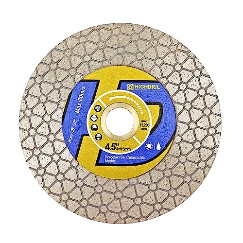 HIGHDRIL Diamant Fliesensägeblatt - 115MM Diamanttrennscheibe zum Trennen und Schleifen Keramik Porzellan Fliesen Marmor Granit Quarz Dekton Kunststein 22,23/15,875MM Unterlegscheibe dreieckige Klinge HIGHDRIL Diamant Fliesensägeblatt - 115MM Diamanttrennscheibe zum Trennen und Schleifen Keramik Porzellan Fliesen Marmor Granit Quarz Dekton Kunststein 22,23/15,875MM Unterlegscheibe dreieckige Klinge von HIGHDRIL