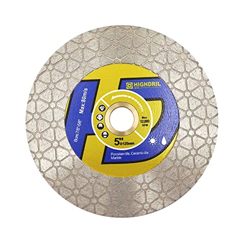 HIGHDRIL Diamant Fliesensägeblatt - 125MM Diamanttrennscheibe zum Trennen und Schleifen Keramik Porzellan Fliesen Marmor Granit Quarz Dekton Kunststein 22,23/15,875MM Unterlegscheibe dreieckige Klinge HIGHDRIL Diamant Fliesensägeblatt - 125MM Diamanttrennscheibe zum Trennen und Schleifen Keramik Porzellan Fliesen Marmor Granit Quarz Dekton Kunststein 22,23/15,875MM Unterlegscheibe dreieckige Klinge von HIGHDRIL