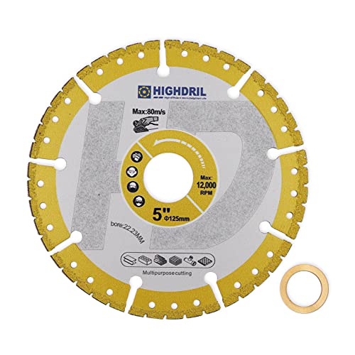 HIGHDRIL Diamant Trennscheibe für Metall - 115mm Universal Vakuumgelötet Scheibe für Betonstahl Blech Metall Winkeleisen Rostfreier Stahl Beton Granit Marmor HIGHDRIL Diamant Trennscheibe für Metall - 115mm Universal Vakuumgelötet Scheibe für Betonstahl Blech Metall Winkeleisen Rostfreier Stahl Beton Granit Marmor von HIGHDRIL