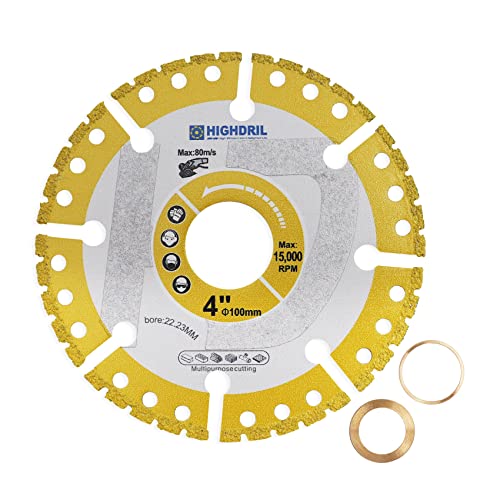HIGHDRIL Diamant Trennscheibe für Metall - 100mm Universal Vakuumgelötet Scheibe für Betonstahl Blech Metall Winkeleisen Rostfreier Stahl Beton Granit Marmor HIGHDRIL Diamant Trennscheibe für Metall - 100mm Universal Vakuumgelötet Scheibe für Betonstahl Blech Metall Winkeleisen Rostfreier Stahl Beton Granit Marmor von HIGHDRIL