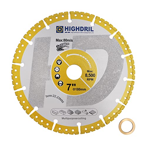 HIGHDRIL Diamant Trennscheibe für Metall - 125mm Universal Vakuumgelötet Scheibe für Betonstahl Blech Metall Winkeleisen Rostfreier Stahl Beton Granit Marmor HIGHDRIL Diamant Trennscheibe für Metall - 125mm Universal Vakuumgelötet Scheibe für Betonstahl Blech Metall Winkeleisen Rostfreier Stahl Beton Granit Marmor von HIGHDRIL