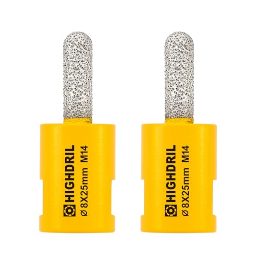HIGHDRIL Diamant Mörtel Bohrer - 2stk 8x25MM M14 Gewinde Diamant Glitzer Gebiss für Nass/Trocken Entfernen Alten Mörtel, Schleifen Fräsen Mauerwerk Ziegel Stein HIGHDRIL Diamant Mörtel Bohrer - 2stk 8x25MM M14 Gewinde Diamant Glitzer Gebiss für Nass/Trocken Entfernen Alten Mörtel, Schleifen Fräsen Mauerwerk Ziegel Stein von HIGHDRIL