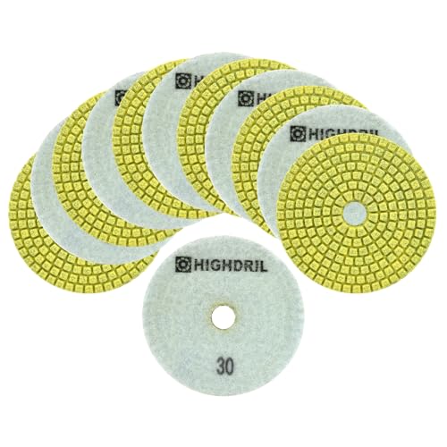 HIGHDRIL Diamant Nass Polierscheiben 12 Stück - 100mm Körnung #30 Diamant Polier Auflagen Diamant Schleifpad für Granit Marmor Kunststein Quarz HIGHDRIL Diamant Nass Polierscheiben 12 Stück - 100mm Körnung #30 Diamant Polier Auflagen Diamant Schleifpad für Granit Marmor Kunststein Quarz von HIGHDRIL