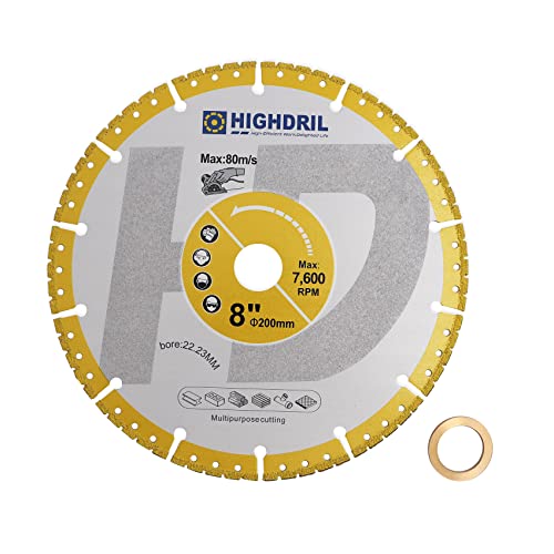 HIGHDRIL Diamant Trennscheibe für Metall - 180mm Universal Vakuumgelötet Scheibe für Betonstahl Blech Metall Winkeleisen Rostfreier Stahl Beton Granit Marmor HIGHDRIL Diamant Trennscheibe für Metall - 180mm Universal Vakuumgelötet Scheibe für Betonstahl Blech Metall Winkeleisen Rostfreier Stahl Beton Granit Marmor von HIGHDRIL