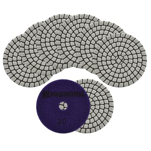 HIGHDRIL Diamant Trocken Polierscheiben 8 Stück - 100mm Körnung #30 Diamant Polier Auflagen Diamant Schleifpad für Granit Marmor Kunststein Quarz HIGHDRIL Diamant Trocken Polierscheiben 8 Stück - 100mm Körnung #30 Diamant Polier Auflagen Diamant Schleifpad für Granit Marmor Kunststein Quarz von HIGHDRIL