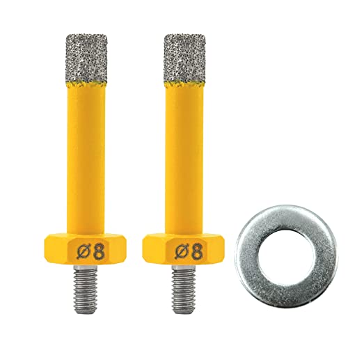 HIGHDRIL Diamantbohrer, M5-2 Stück, 8 mm, Diamant-Kernbohrer mit M5-Gewinde für Keramikfliesen, Porzellan, Dekton, Granit, Marmor, Quarz auf M5-Anschluss, Winkelschleifer HIGHDRIL Diamantbohrer, M5-2 Stück, 8 mm, Diamant-Kernbohrer mit M5-Gewinde für Keramikfliesen, Porzellan, Dekton, Granit, Marmor, Quarz auf M5-Anschluss, Winkelschleifer von HIGHDRIL