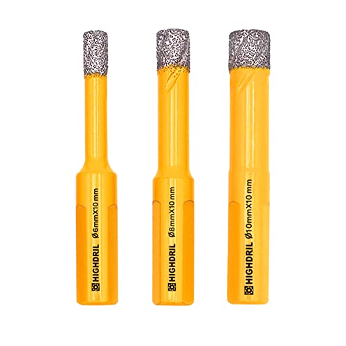 HIGHDRIL Diamantbohrer,Fliesenbohrer,3 Stück Durchmesser 6/8/10mm mit Dreiecksschaft Vakuumgelötete Lochsäge für Beton Granit Marmor Glas Feinsteinzeug Mauerwerk Ziegel,Dreiecksschaft HIGHDRIL Diamantbohrer,Fliesenbohrer,3 Stück Durchmesser 6/8/10mm mit Dreiecksschaft Vakuumgelötete Lochsäge für Beton Granit Marmor Glas Feinsteinzeug Mauerwerk Ziegel,Dreiecksschaft von HIGHDRIL