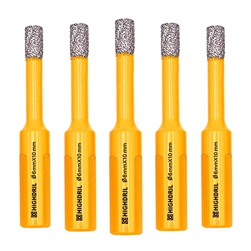 HIGHDRIL Diamantbohrer,Fliesenbohrer,5 Stück Durchmesser 6mm mit Dreiecksschaft Vakuumgelötete Lochsäge für Beton Granit Marmor Glas Feinsteinzeug Mauerwerk Ziegel,Dreiecksschaft HIGHDRIL Diamantbohrer,Fliesenbohrer,5 Stück Durchmesser 6mm mit Dreiecksschaft Vakuumgelötete Lochsäge für Beton Granit Marmor Glas Feinsteinzeug Mauerwerk Ziegel,Dreiecksschaft von HIGHDRIL