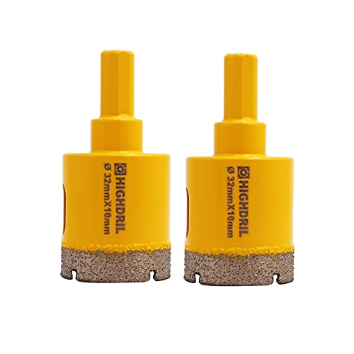 HIGHDRIL Diamantbohrer,Fliesenbohrer,Durchmesser 2 Stück 32mm mit Dreiecksschaft Vakuumgelötete Lochsäge für Beton Granit Marmor Glas Feinsteinzeug Mauerwerk Ziegel,Dreiecksschaft HIGHDRIL Diamantbohrer,Fliesenbohrer,Durchmesser 2 Stück 32mm mit Dreiecksschaft Vakuumgelötete Lochsäge für Beton Granit Marmor Glas Feinsteinzeug Mauerwerk Ziegel,Dreiecksschaft von HIGHDRIL