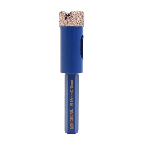 HIGHDRIL Diamantbohrer mit Sechskantschaft zum Trockenbohren 16mm für Granit Mauerwerk Keramik Fliese Marmor von HIGHDRIL