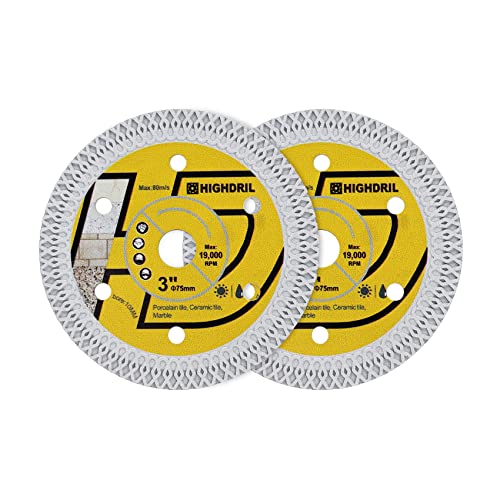 HIGHDRIL Diamantscheibe Fliese 75mm x 10mm, 2STK X-Zähne Fliesensägeblatt für Hartkeramik Porzellanfliesen Granit für Bosch GWS 10.8-76 Fliesenscheibe HIGHDRIL Diamantscheibe Fliese 75mm x 10mm, 2STK X-Zähne Fliesensägeblatt für Hartkeramik Porzellanfliesen Granit für Bosch GWS 10.8-76 Fliesenscheibe von HIGHDRIL