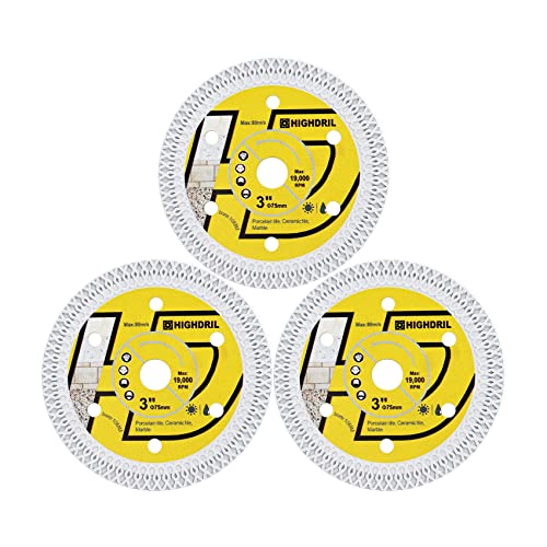 HIGHDRIL Diamantscheibe Fliese 75mm x 10mm, 3STK X-Zähne Fliesensägeblatt für Hartkeramik Porzellanfliesen Granit für Bosch GWS 10.8-76 Fliesenscheibe HIGHDRIL Diamantscheibe Fliese 75mm x 10mm, 3STK X-Zähne Fliesensägeblatt für Hartkeramik Porzellanfliesen Granit für Bosch GWS 10.8-76 Fliesenscheibe von HIGHDRIL