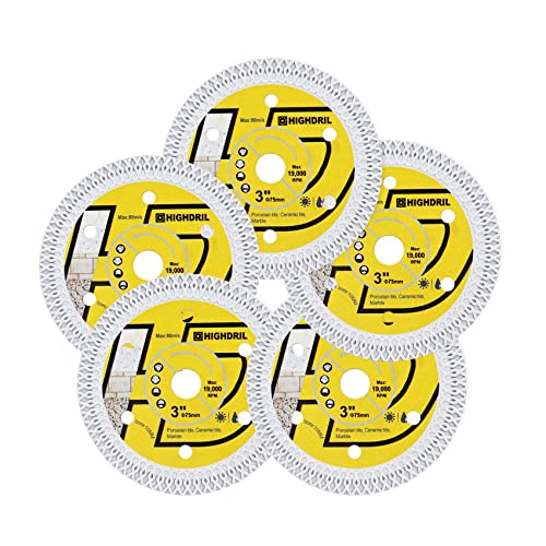 HIGHDRIL Diamantscheibe Fliese 75mm x 10mm, 5STK X-Zähne Fliesensägeblatt für Hartkeramik Porzellanfliesen Granit für Bosch GWS 10.8-76 Fliesenscheibe HIGHDRIL Diamantscheibe Fliese 75mm x 10mm, 5STK X-Zähne Fliesensägeblatt für Hartkeramik Porzellanfliesen Granit für Bosch GWS 10.8-76 Fliesenscheibe von HIGHDRIL