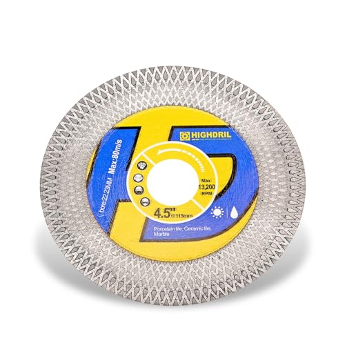 HIGHDRIL Fliesen Diamant Sägeblatt Trennscheibe 115mm zum Schneiden und Schleifen von Porzellanfliesen Granit Marmor Keramik Beton HIGHDRIL Fliesen Diamant Sägeblatt Trennscheibe 115mm zum Schneiden und Schleifen von Porzellanfliesen Granit Marmor Keramik Beton von HIGHDRIL