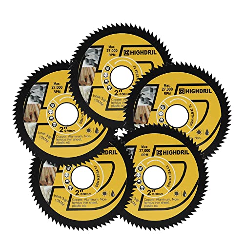 HIGHDRIL HSS Trennscheibe für Metall - 50mm x 5 Kreissägeblatt für Weiches Metall Kupfer Aluminium Holz Kunststoff HIGHDRIL HSS Trennscheibe für Metall - 50mm x 5 Kreissägeblatt für Weiches Metall Kupfer Aluminium Holz Kunststoff von HIGHDRIL