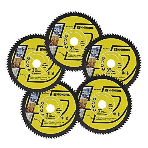 HIGHDRIL HSS Trennscheibe für Metall - 75mm x 5 Kreissägeblatt für Weiches Metall Kupfer Aluminium Holz Kunststoff HIGHDRIL HSS Trennscheibe für Metall - 75mm x 5 Kreissägeblatt für Weiches Metall Kupfer Aluminium Holz Kunststoff von HIGHDRIL