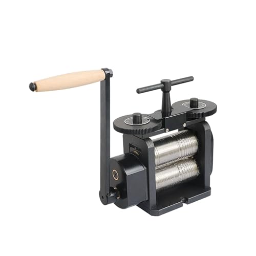 Schmuckwalzmaschine – manuelle Kombinationspresse mit Tablettierwerkzeug – DIY-Werkzeugsatz for Walzen von Blechen und Drähten for Schmuck Für Anfänger und Heimwerker(110mm) von HIHUPTRW