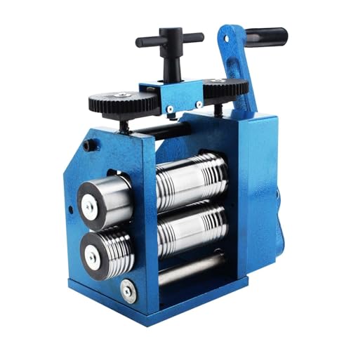 Schmuckwalzwerk, Übersetzungsverhältnis 1:2,5, Drahtwalzenmühle, 0,1–7 mm Pressstärke, manuelles Kombinationswalzwerk Für Anfänger und Heimwerker(Rolling Mill B) von HIHUPTRW