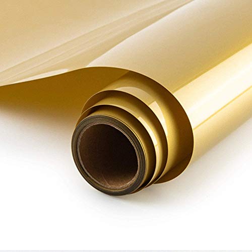 HIKENRI Heat Transfer Vinyl Roll bedruckbare Eisen auf Vinyl Vinyl für T-Shirt Druck Craft Sublimation (30 x 300CM) Gold von HIKENRI