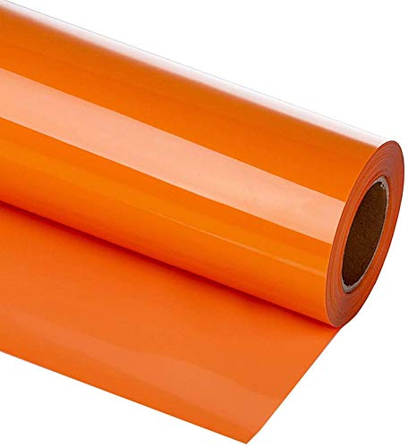 Plotterfolie Textil, 30.5cm×3m Transferfolie Plotter Flexfolie für Cricut und Silhouette Cameo, Verwendet in DIY-T-Shirt-Kleidung und Anderen Stoffen(orange) von HIKENRI