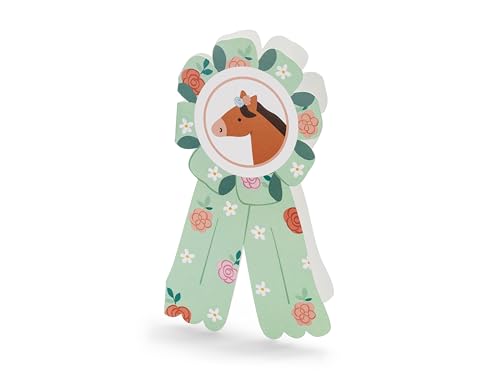 HIKIhooray Einladungskarten Kindergeburtstag Pferde – Set mit 6 Karten & Umschlägen – Medaillen-Design in Form eines Abzeichens – Hochwertige Pferde-Einladungen für Mottoparty, Reiterhof, Pferdefan HIKIhooray Einladungskarten Kindergeburtstag Pferde – Set mit 6 Karten & Umschlägen – Medaillen-Design in Form eines Abzeichens – Hochwertige Pferde-Einladungen für Mottoparty, Reiterhof, Pferdefan von HIKIhooray