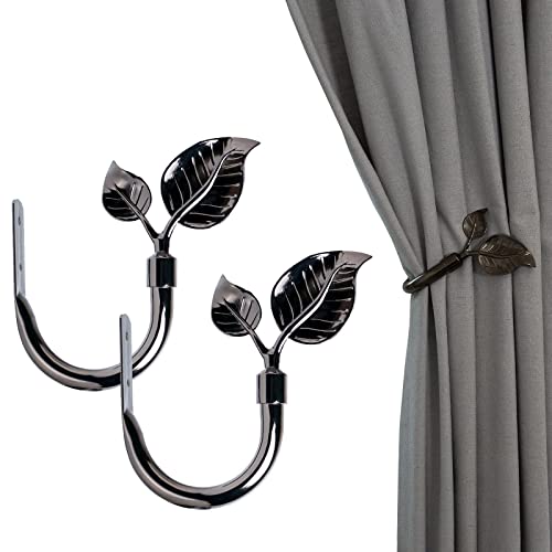 Vorhanghalter in Blattform, handgefertigt, Metall, Seitenhalter für Wand, antikes Messing, Vorhang-Raffhalter, Haken für Vorhänge, Fenster, Heimdekoration, 2 Stück Vorhanghalter in Blattform, handgefertigt, Metall, Seitenhalter für Wand, antikes Messing, Vorhang-Raffhalter, Haken für Vorhänge, Fenster, Heimdekoration, 2 Stück von HIKMLK