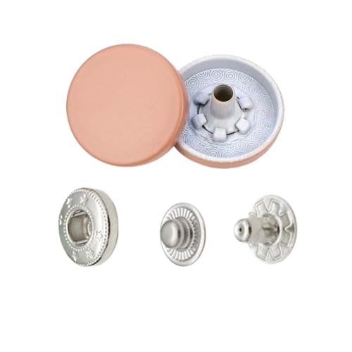 Bunte Metall-Druckknöpfe, Nähknöpfe für Leder, Handwerk, Taschen, Kleidung, Mantel, Jacken (H132 Pi Fen, 831, 40 Set) von HIKOO DAILY