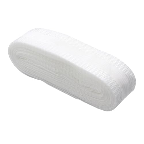 HIKOO DAILY 4,5 m 25 mm Polyester-Hosensaum-Aufkleber, selbstklebendes Klebeband, für Jeans, Hosen, Kleidung, DIY, Nähen, Stoffband (weiß) von HIKOO DAILY
