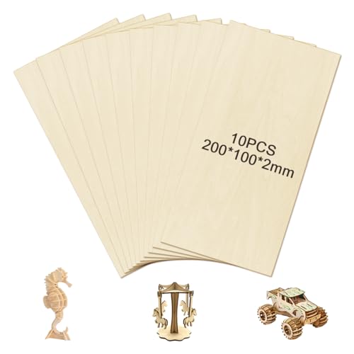 10 Stück Balsaholz 2mm, 200 X 100 X 2mm Holzplatten Zum Basteln, Blank Bastelholz Platten, Sperrholzplatte 2mm, Balsaholz Platten für DIY, Haus, Laserschnitt Heimwerker, Handwerk, Modellieren 10 Stück Balsaholz 2mm, 200 X 100 X 2mm Holzplatten Zum Basteln, Blank Bastelholz Platten, Sperrholzplatte 2mm, Balsaholz Platten für DIY, Haus, Laserschnitt Heimwerker, Handwerk, Modellieren von HIKPACKER