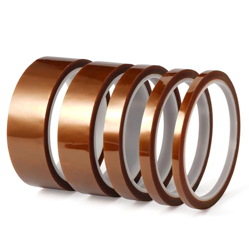 5 Rollen Hitzebeständiges Klebeband Polyimid Film Klebeband Sublimation Klebeband Wärmeband für Sublimation Hochtemperaturband für Elektronik Leiterplat Wärmeübertragung(5/8/12/25/30mm*33M,Hellbraun) 5 Rollen Hitzebeständiges Klebeband Polyimid Film Klebeband Sublimation Klebeband Wärmeband für Sublimation Hochtemperaturband für Elektronik Leiterplat Wärmeübertragung(5/8/12/25/30mm*33M,Hellbraun) von HIKPACKER
