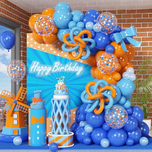 HILAVO Ballonbogen-Set, Orange und Blau, 105 Stück, orangefarben, dunkles Licht, Babyperle, blau, Konfetti, Latex, Party-Luftballons, Girlande für Jungen, Abschluss, Anime, Cartoon, Babyparty, HILAVO Ballonbogen-Set, Orange und Blau, 105 Stück, orangefarben, dunkles Licht, Babyperle, blau, Konfetti, Latex, Party-Luftballons, Girlande für Jungen, Abschluss, Anime, Cartoon, Babyparty, von HILAVO