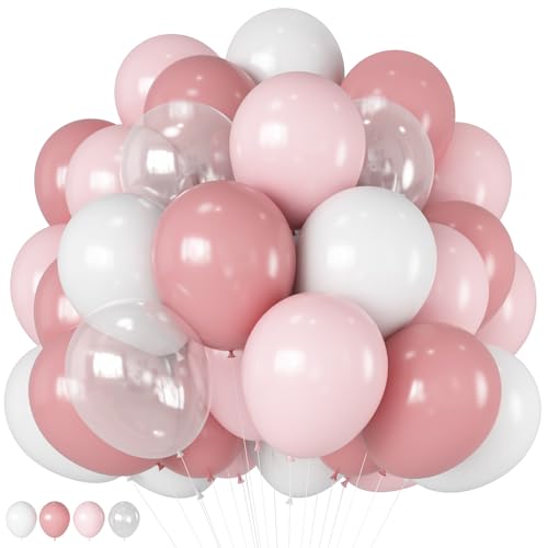 HILAVO Dusty Pink Balloons 12 Inch Blush Pastell Light Baby Pink and White Latex Party Balloon with Clear Balloons for Women Girls Boho Birthday Wedding Baby Bridal Shower Anniversary Party Decoration HILAVO Dusty Pink Balloons 12 Inch Blush Pastell Light Baby Pink and White Latex Party Balloon with Clear Balloons for Women Girls Boho Birthday Wedding Baby Bridal Shower Anniversary Party Decoration von HILAVO