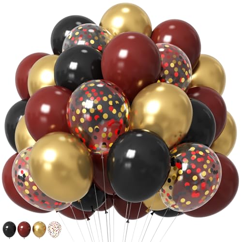 HILAVO Luftballons Rot Gold 12 Zoll Burgunder Schwarz Gold Party Luftballon Set Metallic Gold Rot Schwarz Konfetti Latex Ballon für Kinder Mädchen Geburtstag Hochzeit Braut Babyparty Wizard Party Deko HILAVO Luftballons Rot Gold 12 Zoll Burgunder Schwarz Gold Party Luftballon Set Metallic Gold Rot Schwarz Konfetti Latex Ballon für Kinder Mädchen Geburtstag Hochzeit Braut Babyparty Wizard Party Deko von HILAVO