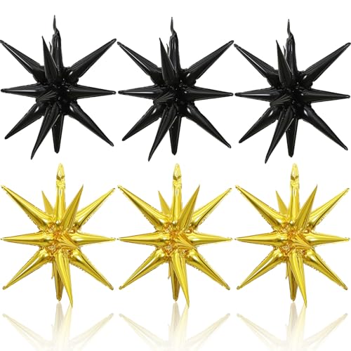 HILAVO Stern Ballons Schwarz Gold, 6 Stück 22 Zoll Groß HILAVO Stern Folienballons Explodieren Stern Foil Luftballons für Geburtstag Graduierung Silvester Neujahr Party Deko HILAVO Stern Ballons Schwarz Gold, 6 Stück 22 Zoll Groß HILAVO Stern Folienballons Explodieren Stern Foil Luftballons für Geburtstag Graduierung Silvester Neujahr Party Deko von HILAVO