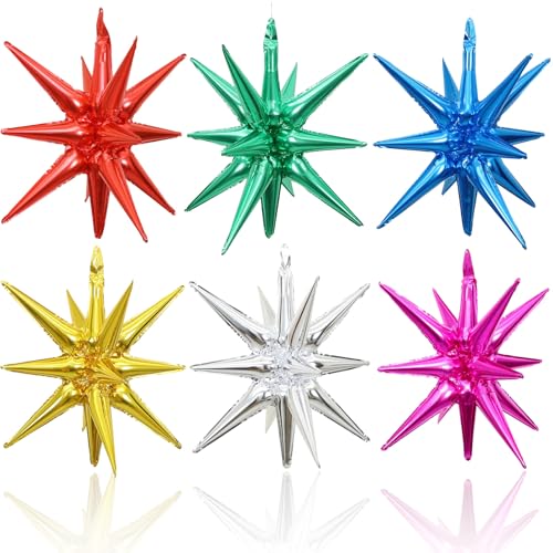HILAVO Stern Folienballons, 6 Stück 22 Zoll Groß Bunt Stern Balloons Foil Explodieren Stern Luftballons Sterne Deko für Geburtstagsdeko Babyparty Hochzeit Silvester Party Deko HILAVO Stern Folienballons, 6 Stück 22 Zoll Groß Bunt Stern Balloons Foil Explodieren Stern Luftballons Sterne Deko für Geburtstagsdeko Babyparty Hochzeit Silvester Party Deko von HILAVO