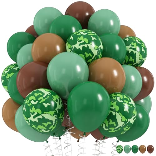 Luftballon Grün Braun, 60 Stück Dunkelgrün Sage Grün Dunkel Braun Camouflage Ballon, 12 Zoll Militär Latex Helium Ballon für Junge Geburtstag Deko Armee Jagd Camping Dschungel Themen Party Dekorations Luftballon Grün Braun, 60 Stück Dunkelgrün Sage Grün Dunkel Braun Camouflage Ballon, 12 Zoll Militär Latex Helium Ballon für Junge Geburtstag Deko Armee Jagd Camping Dschungel Themen Party Dekorations von HILAVO