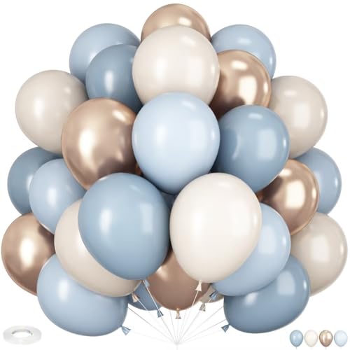 Luftballons Blau Gold, 60 Stück 12 Zoll Retro Dusty Blau Hellblau Sand Weiß Luftballons Metallic Gold Latex Ballons für Kinder Junge Geburtstagsdeko Babyparty Hochzeit Party Dekoration Luftballons Blau Gold, 60 Stück 12 Zoll Retro Dusty Blau Hellblau Sand Weiß Luftballons Metallic Gold Latex Ballons für Kinder Junge Geburtstagsdeko Babyparty Hochzeit Party Dekoration von HILAVO