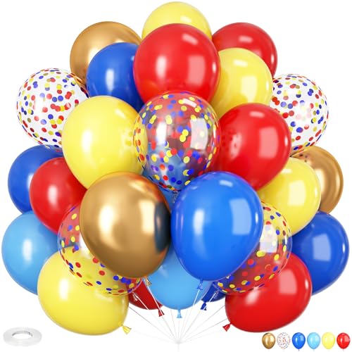 Luftballons Blau Rot Gelb, 60 Stück 12 Zoll Matt Gelb Blau Rot Konfetti Latex Ballons für Kinder Geburtstag Faschingdeko Babyparty Karneval Party Deko Luftballons Blau Rot Gelb, 60 Stück 12 Zoll Matt Gelb Blau Rot Konfetti Latex Ballons für Kinder Geburtstag Faschingdeko Babyparty Karneval Party Deko von HILAVO