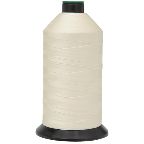 HILOHILO Extra starker, gebundener Nylonfaden #69 Tex70, 473 g, 6000 m, vielseitige Nählösung für Leder, Polster, Segeltuchreparatur und mehr (Elfenbein) von HILOHILO