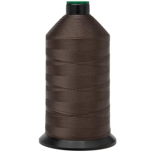 HILOHILO Extra starker, gebundener Nylonfaden #69 Tex70, 473 g, 6000 m, vielseitige Nählösung für Leder, Polster, Segeltuchreparatur und mehr (Kaffee) von HILOHILO