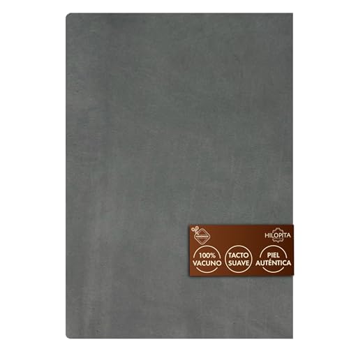 HILOPITA Natürliche Lederreste | Echtes Rindsleder in Blättern | Echtes Echtleder zum Basteln | Lederstücke kaufen | Lederreste, Leder für Armbänder (Grau, 50 x 40-0,9 mm) von HILOPITA