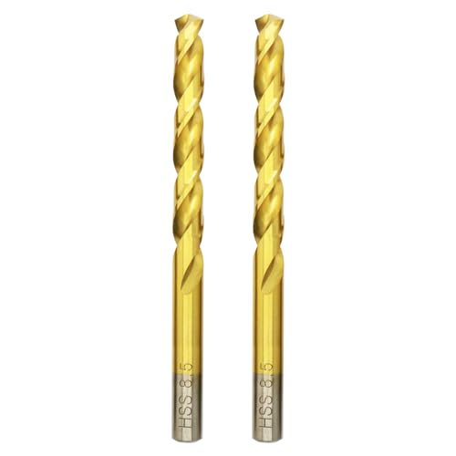 Titan HSS Metallbohrer 8.5mm x117mm x 2pcs Professional Geschliffen Kobalt Spiralbohrer fur Edelstahl und Metall von HILPATY