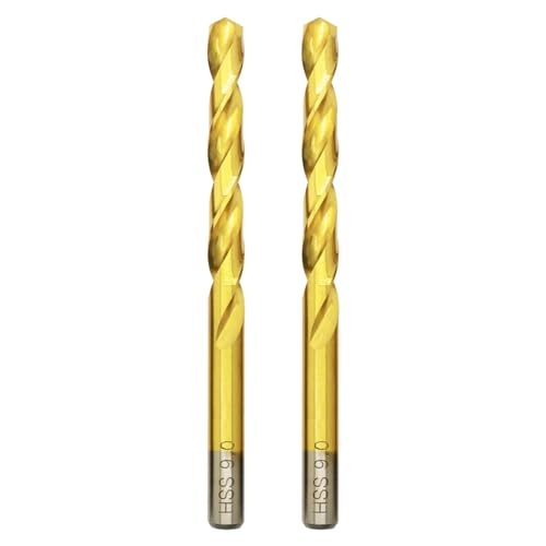 Titan HSS Metallbohrer 9.0mm x 125mm x 2pcs Professional Geschliffen Kobalt Spiralbohrer fur Edelstahl und Metall von HILPATY