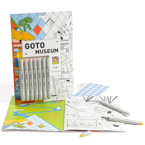 HIMI CC Marker Set, GOTO Museum Geschenkbox Dual Tip Schnell trocknende Marker, sauber riechende Alkoholmarker, harte und weiche Feder für Jugendliche Erwachsene Malvorlagen, günstige Packung (Orange) von HIMI